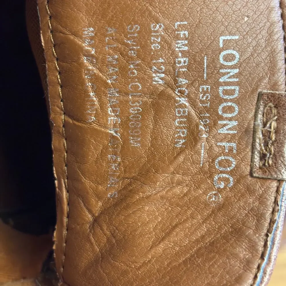 London Fog Men's US 12 M Blackburn Brown Leather Chukka Boots